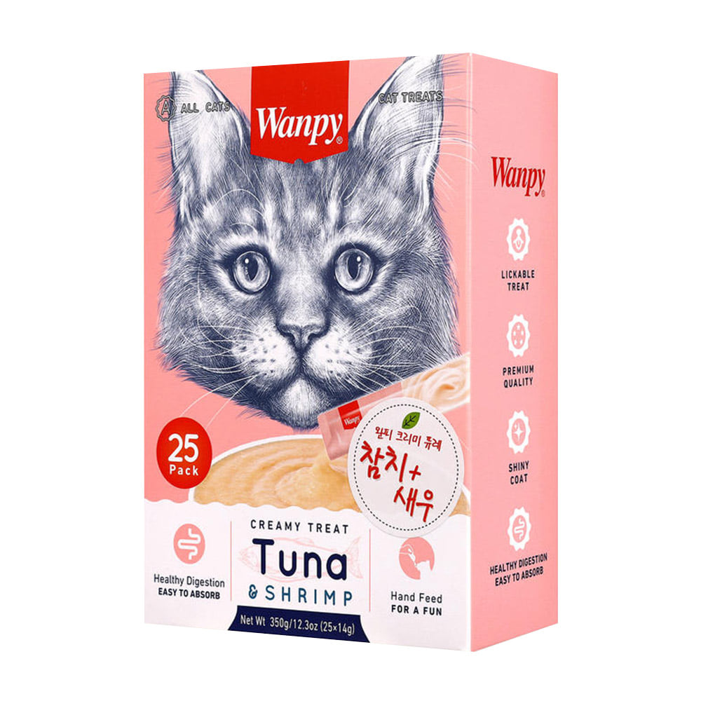 韓國Wanpy Creamy Puree吞拿魚&蝦 350g(14g x 25包)♡貓糧/零食