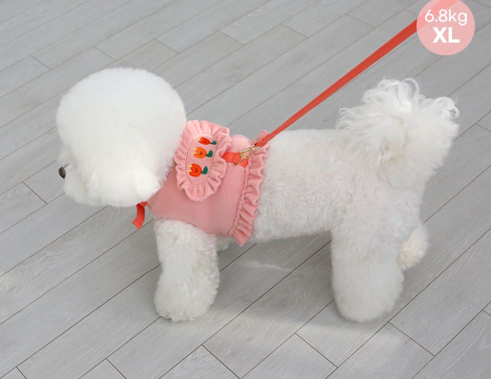 韓國itsdog – 鬱金香褶邊外出束衫(粉紅色)♡寵物生活用品