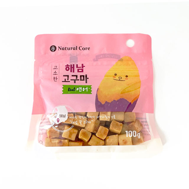韓國 Natural Core 韓國紅薯三文魚粒 100g|狗狗營養零食♡狗糧/零食