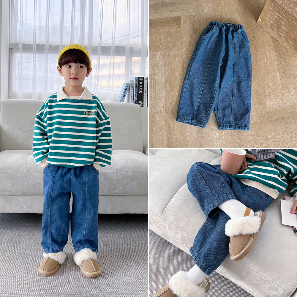 little-bro-베르멘핀턱데님팬츠[팬츠BDX4579D]♡韓國童裝褲