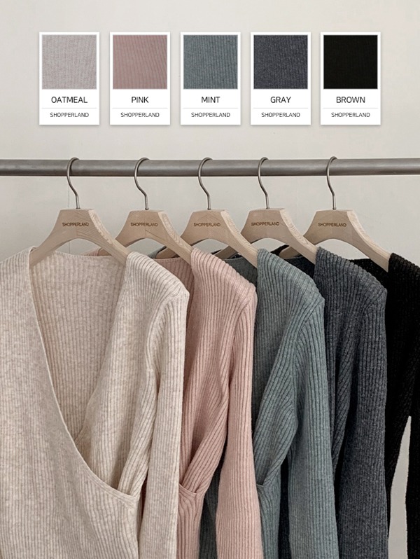 shopperland-[기획] 여리 캐시 골지 울 랩 니트 (5color)♡韓國女裝上衣