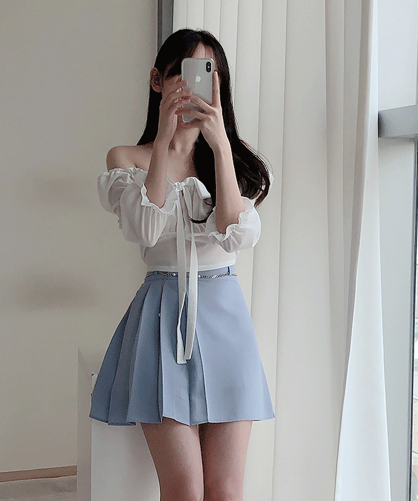 로시 크롭 오프숄더 블라우스 2color - 썸데이즈♡韓國女裝上衣