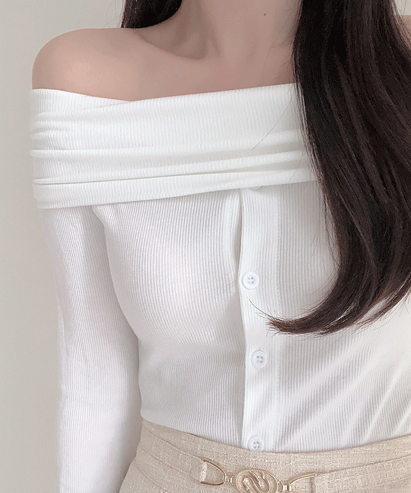 버킨 오프숄더 골지 니트 티 3color - 썸데이즈♡韓國女裝上衣