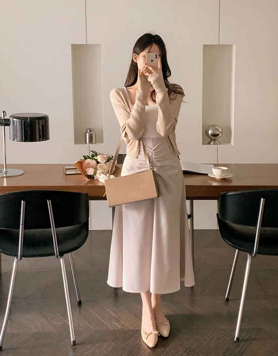 fromdayone-루이드 셔링 롱스커트(플레어/A라인/하객룩)♡韓國女裝裙