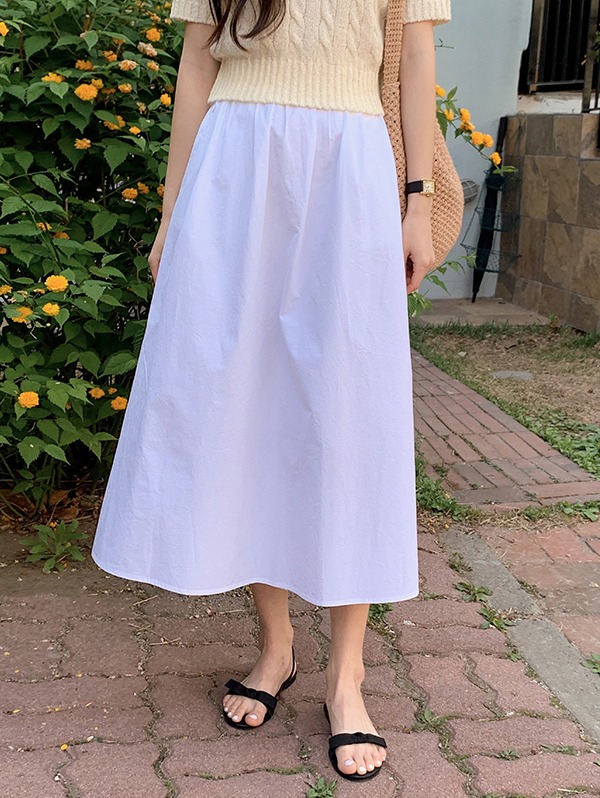 위드 플레어 코튼 롱 스커트 (2color)♡韓國女裝裙
