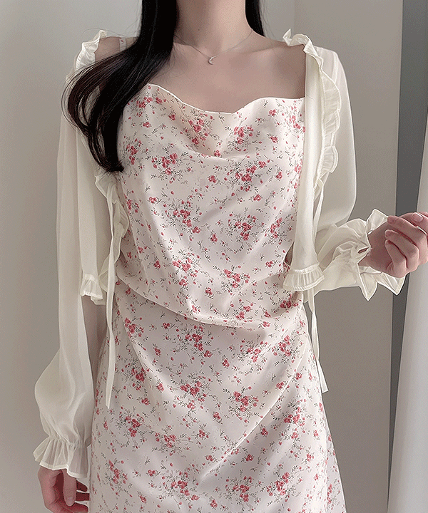 리쥬 플라워 셔링 나시원피스 3color - 썸데이즈♡韓國女裝連身裙