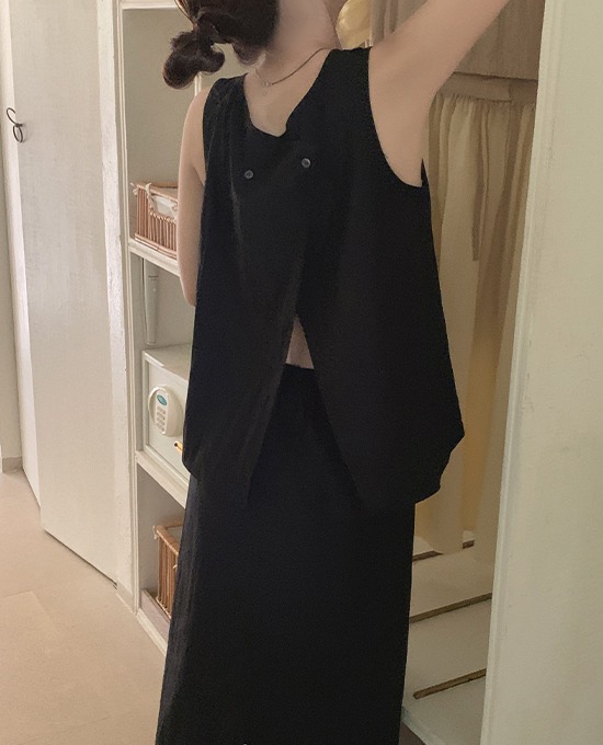 아이즈 백트임 (sleeveless)* 세트로 구매 가능 :-)♡韓國女裝上衣
