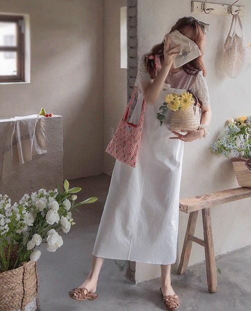 [플로이드 썸머데님 앤트임 버클 원피스[size:F(44~55)]]♡韓國女裝連身裙