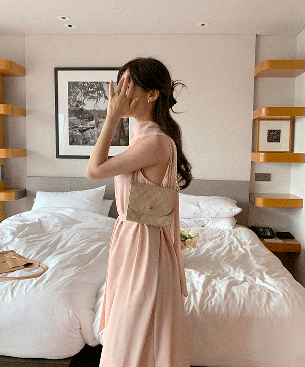 [콩닥!세일도착] 포지타노 홀터 타이 스카프 원피스 -  2color♡韓國女裝連身裙