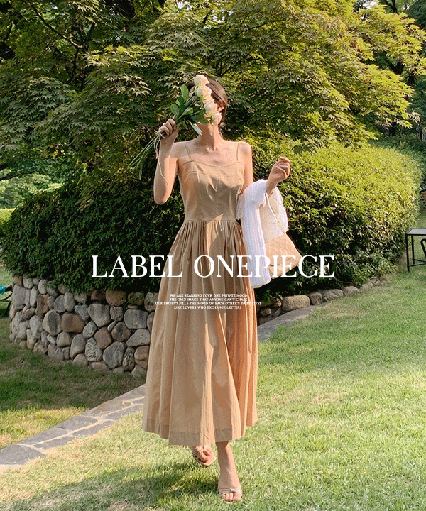 [콩닥!세일도착] (high quality) 라벨 스티치 뷔스티에 원피스 - 2color♡韓國女裝連身裙