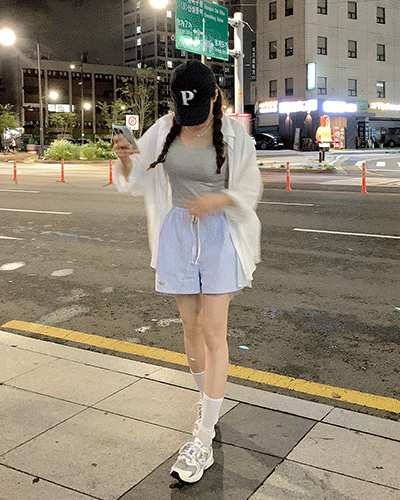 캘시퍼 스트라이프 밴딩 숏 팬츠♡韓國女裝褲