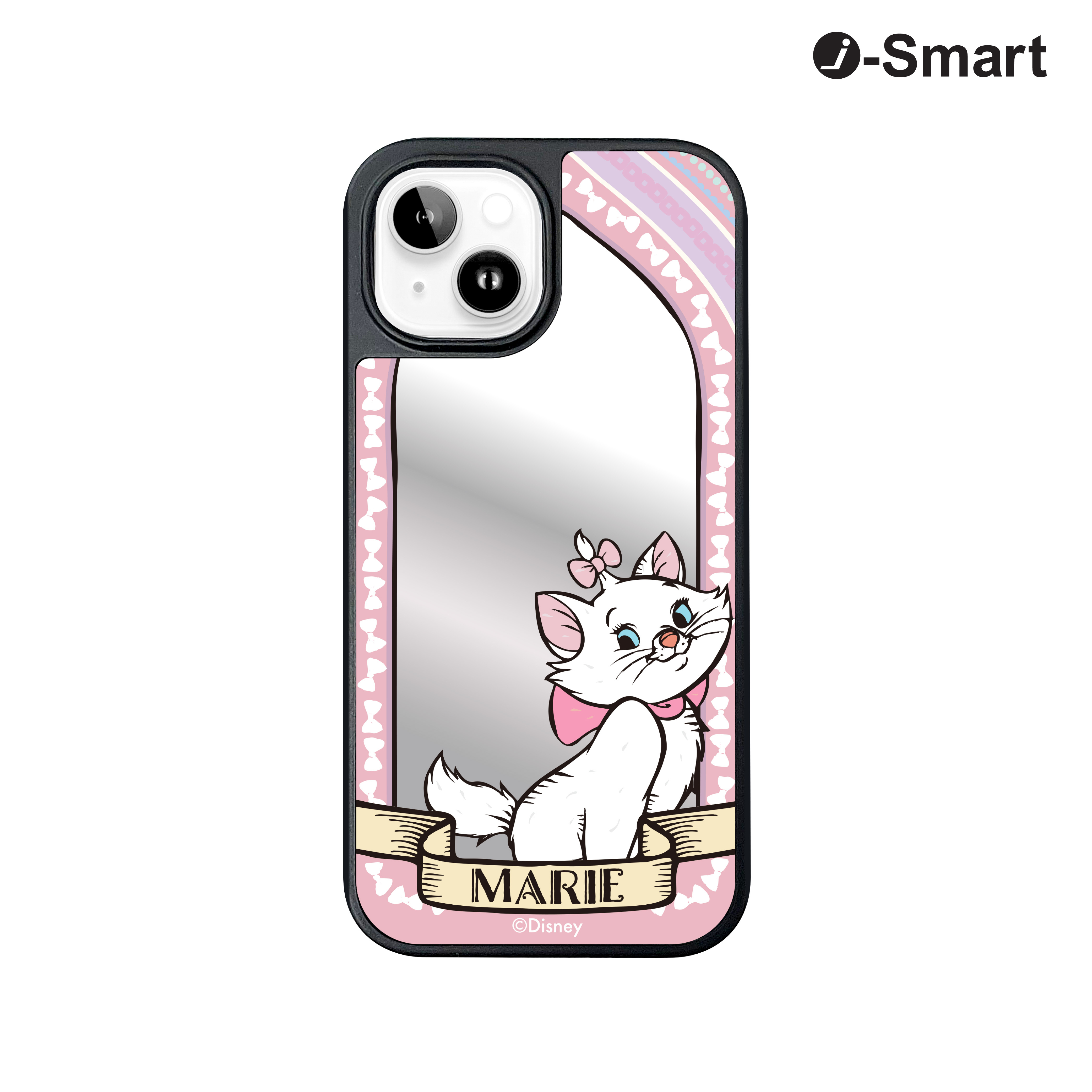 iSmart-迪士尼鏡面手機殼-iPhone15系列-富貴貓 Marie