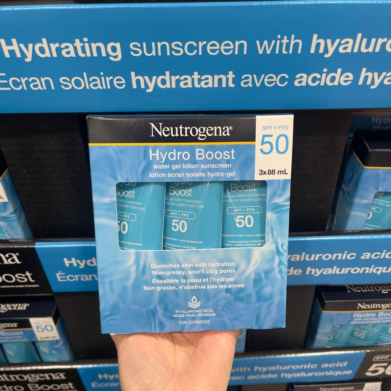 【加拿大空運直送】Neutrogena Hydro Boost 水凝膠乳液防曬霜 SPF 50 , 3 x 88 ml