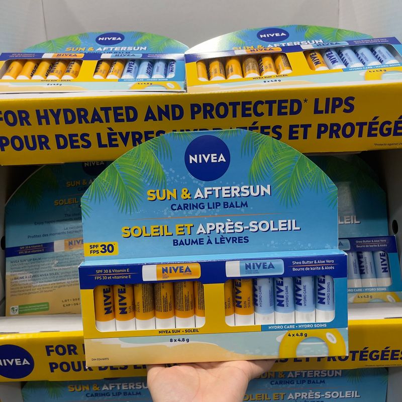 【加拿大空運直送】Nivea Sun & Aftersun Caring Lip Balm Sticks 護理潤唇膏棒 12 支裝