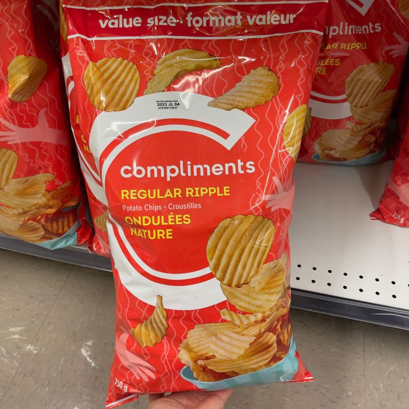 【加拿大空運直送】Compliments Potato Chips Regular Ripple 普通原味波紋薯片 750g
