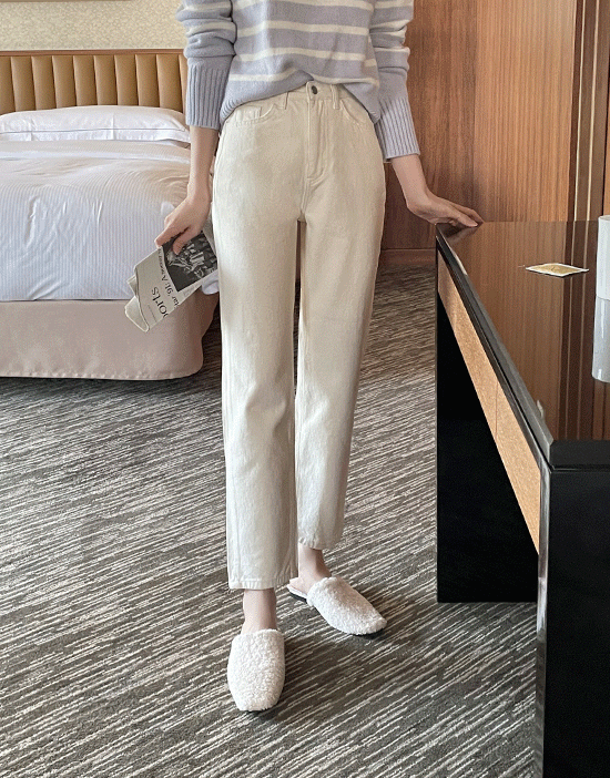 fromdayone-오레옹 일자 코튼팬츠(양기모)♡韓國女裝褲